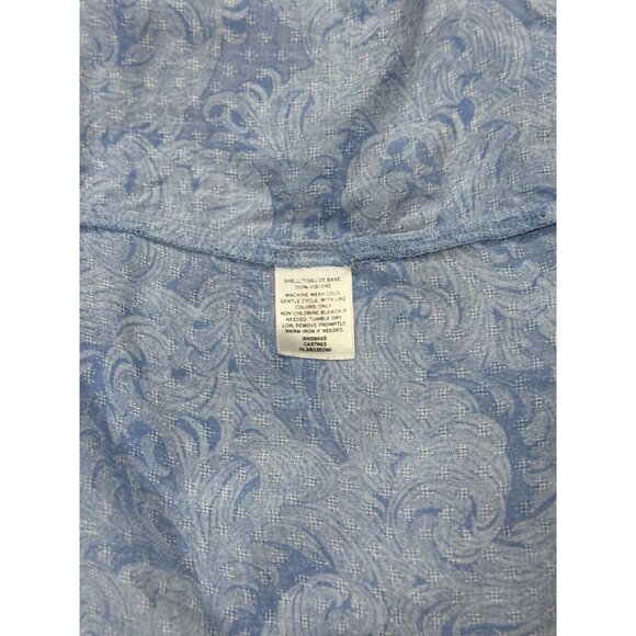 Hinge Womens Dress Size M Blue Paisley Maxi Beachy Flutter Sleeves V-Neckline - Picture 6 of 7